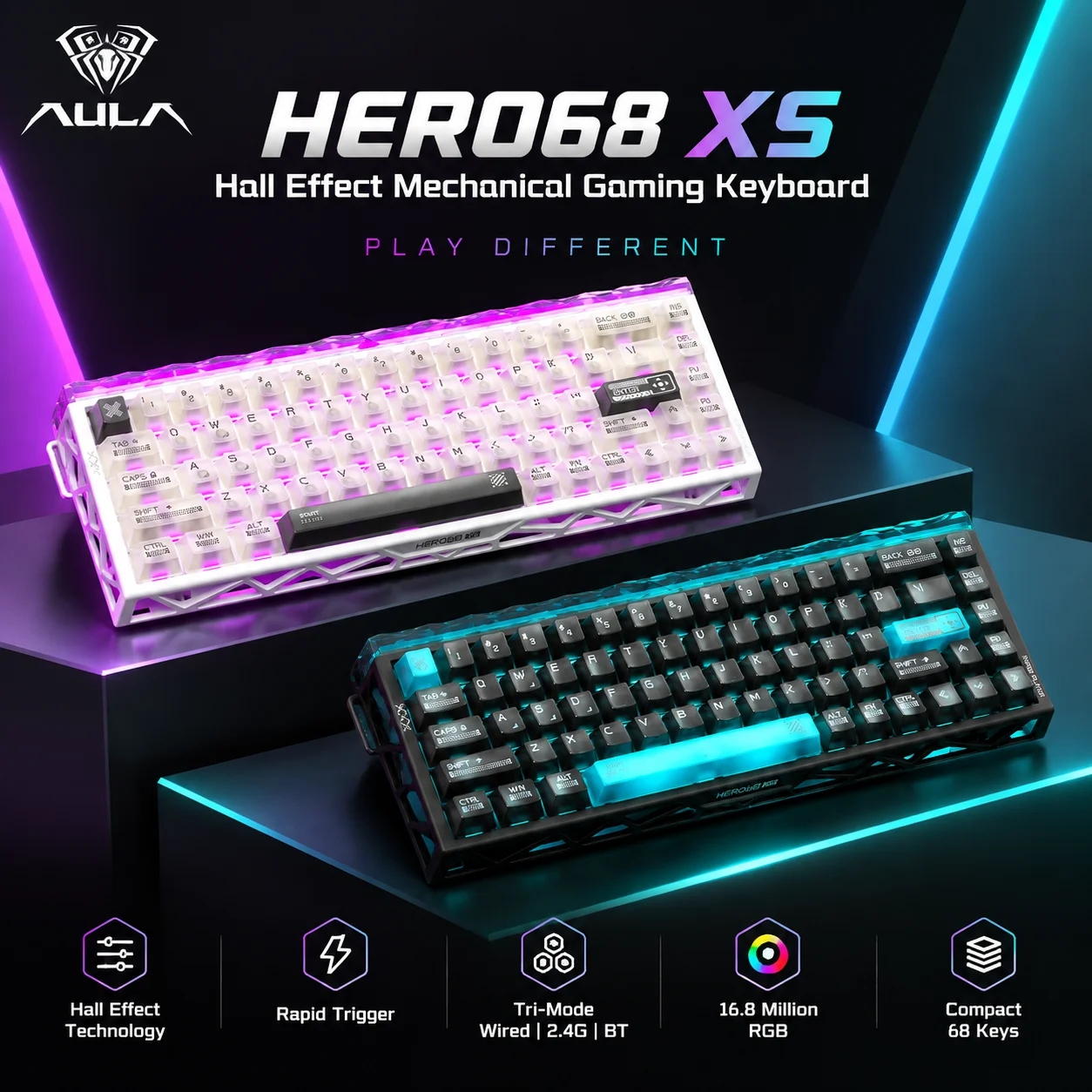 Gaming Keyboard Nearby - Aula Hero68 XS Hall Effect Magnetic