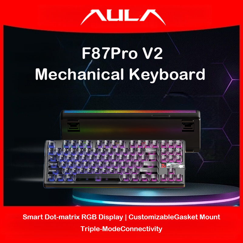 AULA F87 Pro V2 Tri-mode 87 Ke - огляд і ціна Gaming Keyboard Hot Swappable