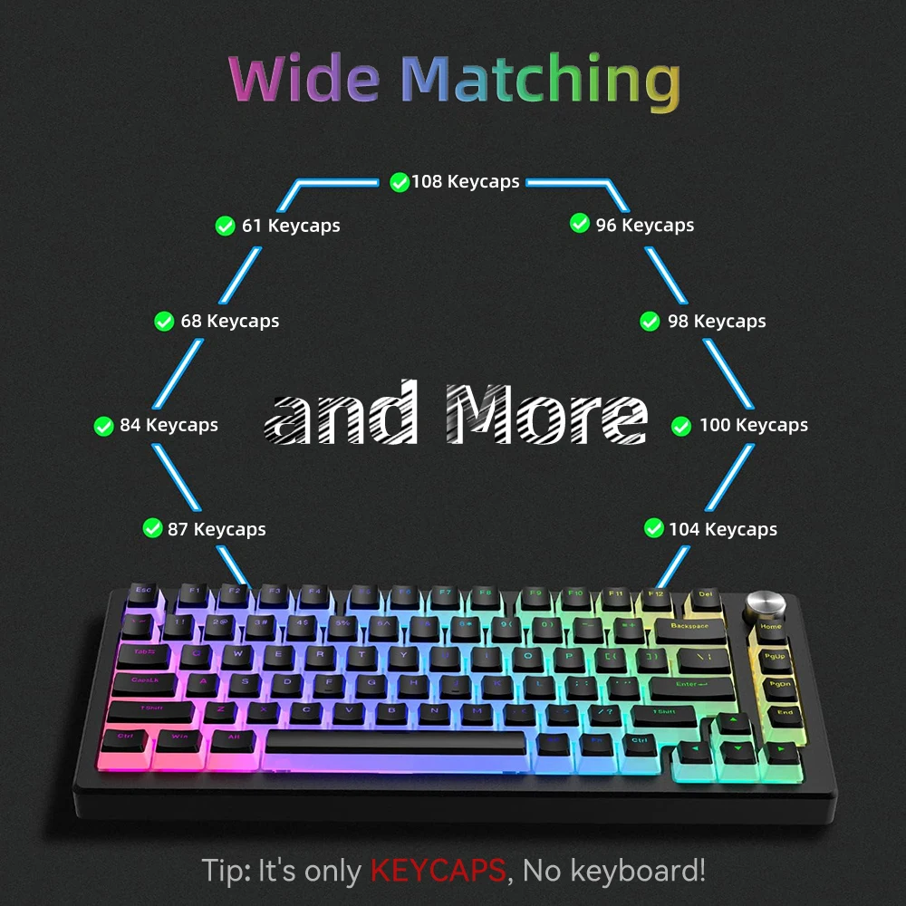 New Pudding PBT Keycaps 129 Ke - огляд і ціна Keyboard Gaming Blue Switch