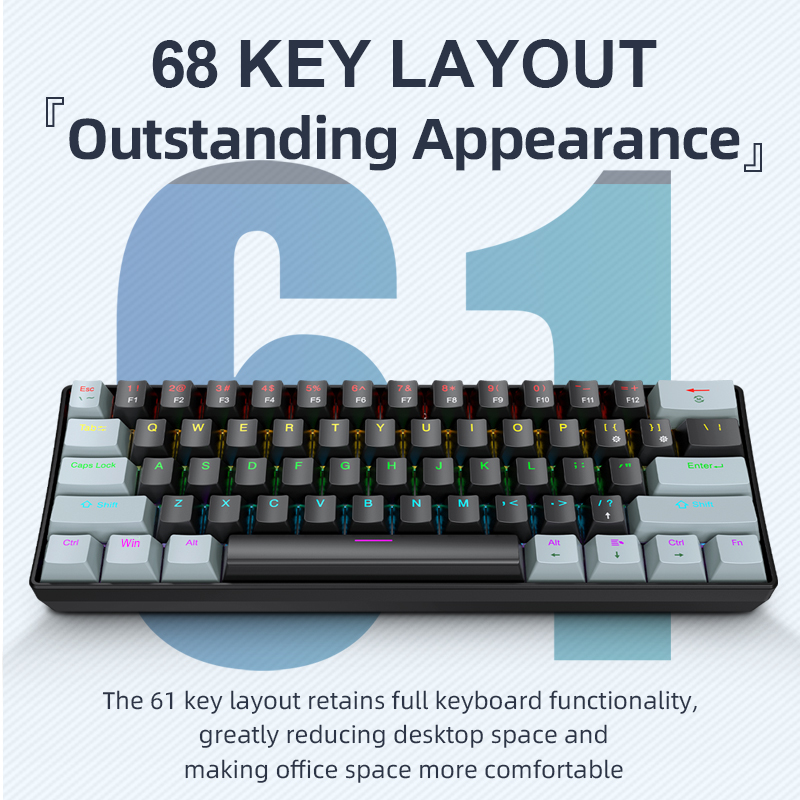 APAYADO K61 Mini Mechanical Ke - огляд і ціна Keyboard Gaming Blue Switch