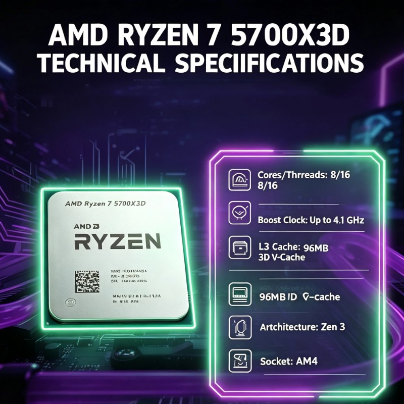 New AMD Ryzen 7 5700X3D R7 570 - огляд і ціна Amd Cpu Ryzen 7