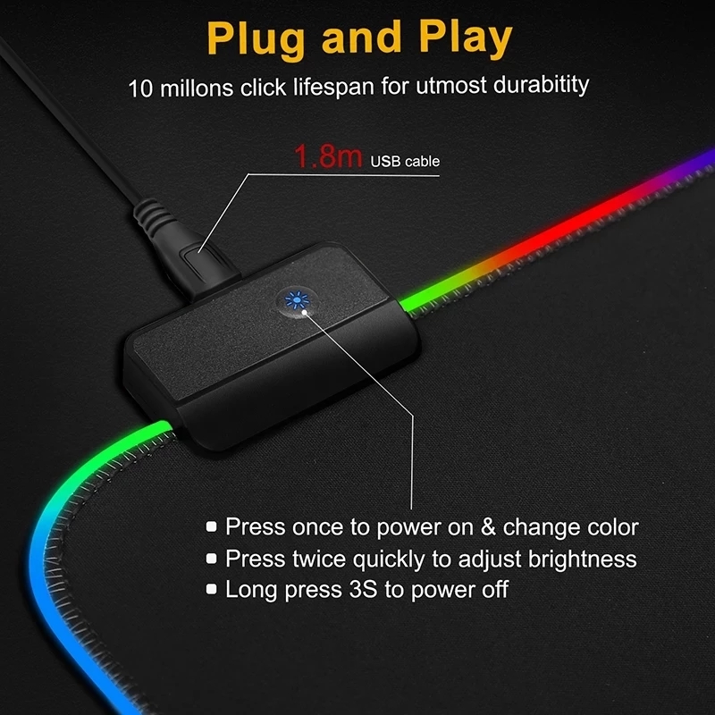 LED Light Mousepad RGB Keyboar - огляд і ціна Gaming Keyboard No Rgb
