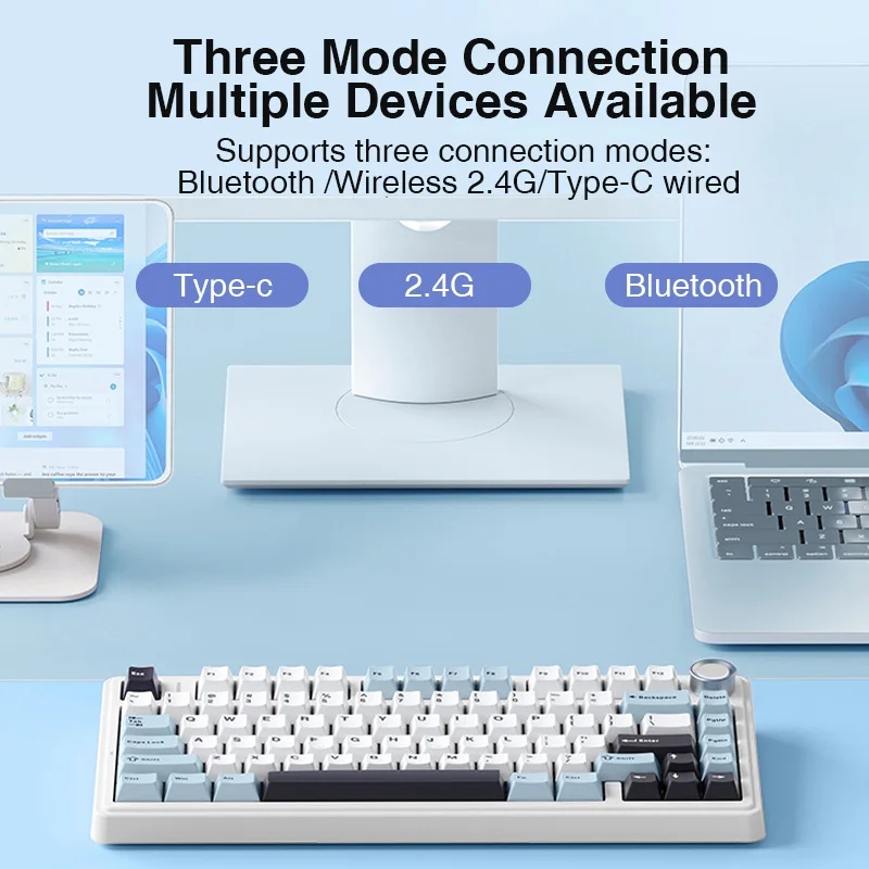 AULA F75 2.4G Wireless/Bluetoo - огляд і ціна Keyboard Gaming Blue Switch