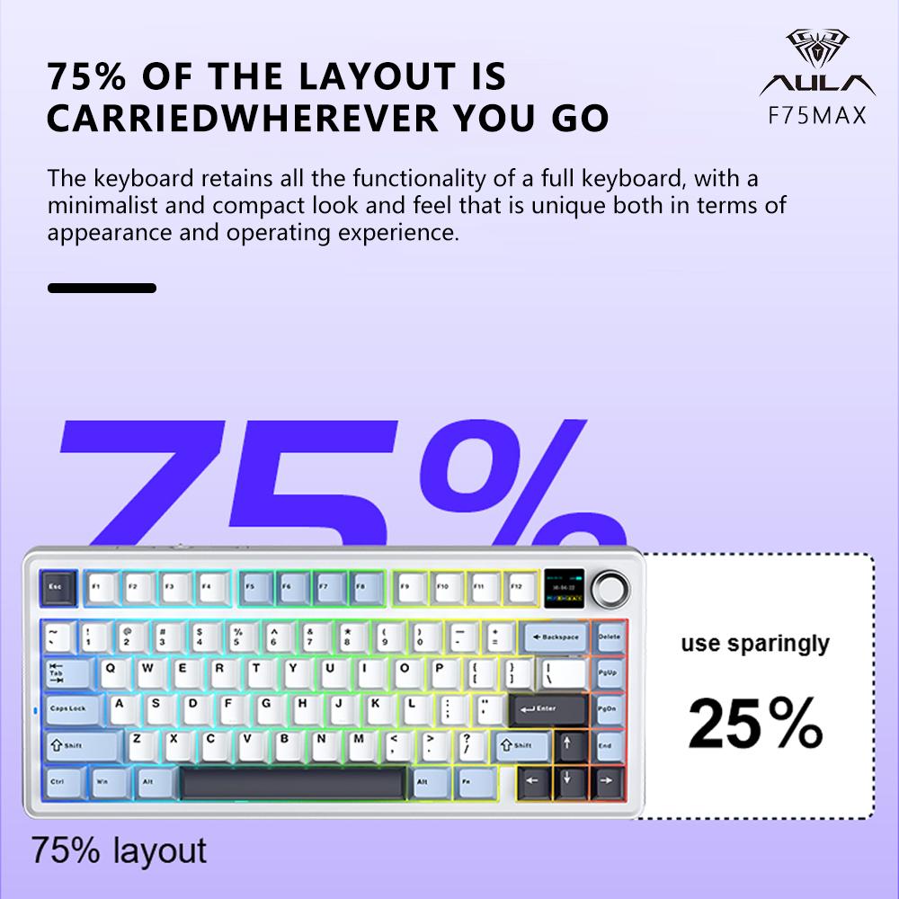 AULA F75MAX Mechanical Gaming  - огляд і ціна Gaming Keyboard Hot Swappable