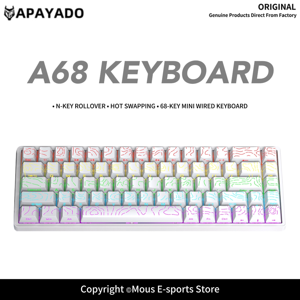 APAYADO A68 Wired Mechanical K - огляд і ціна Keyboard Gaming Blue Switch